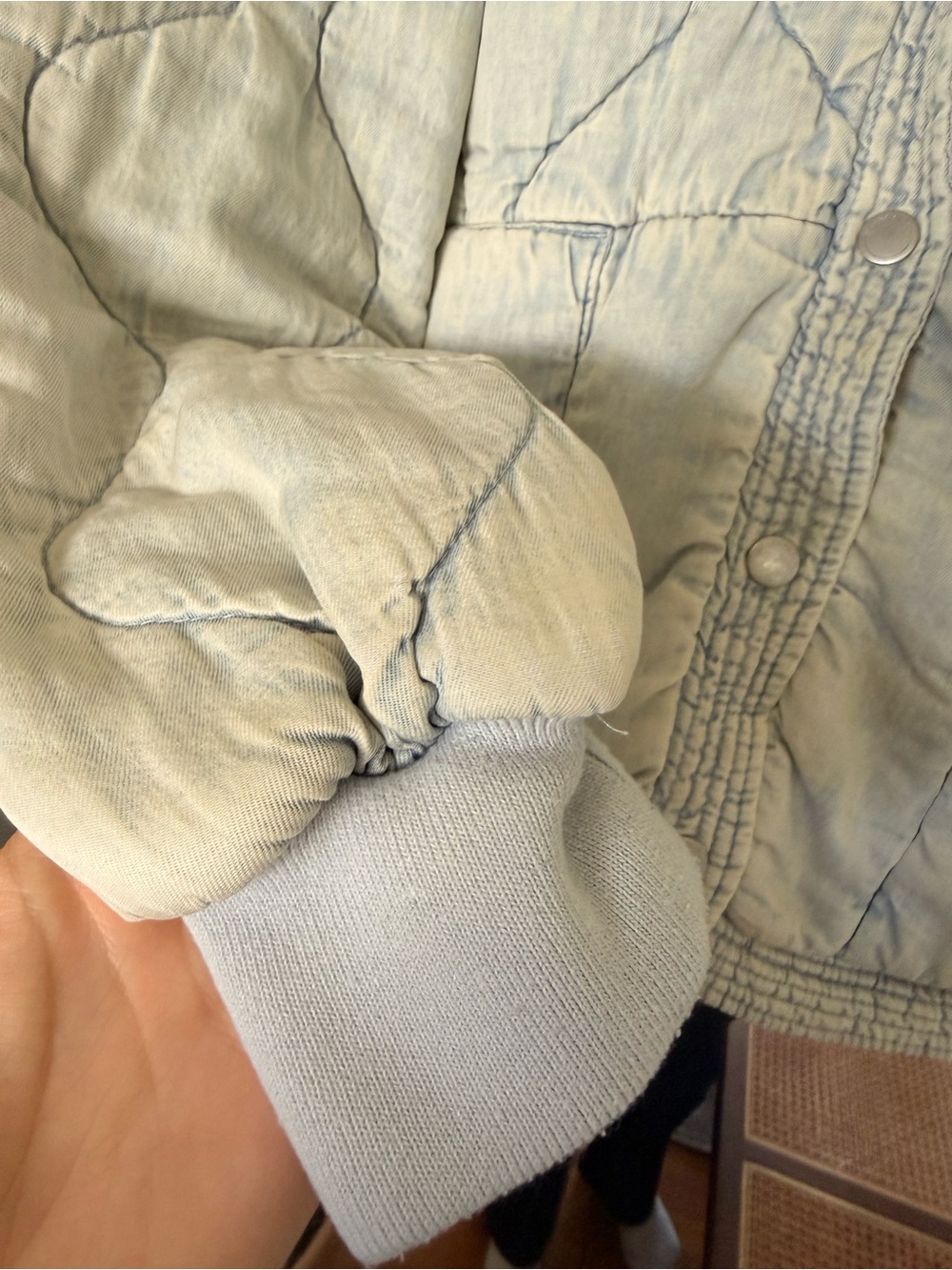 Quilted Jacket - Light Blue View 6